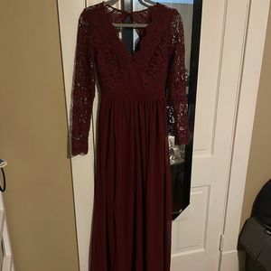Lace Burgundy LuLus Size Small Dress